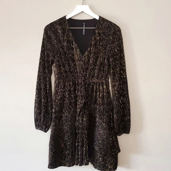 Design Lab Lord Taylor Dresses Black And Gold Speckled Dress Poshmark